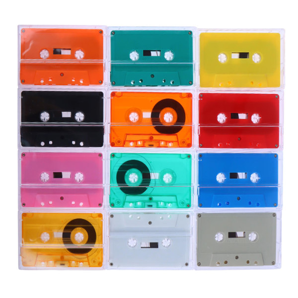 Blank Tape Case Player med 45 min magnetisk o bandinspelning Transparent red