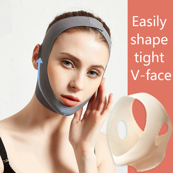 Face V Shaper Facial Slimming Bandage Shape Lift Band Beige M