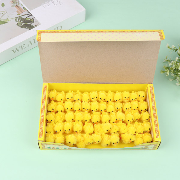 60st Mini Påsk Kycklingar Gul påskdekoration leksak
