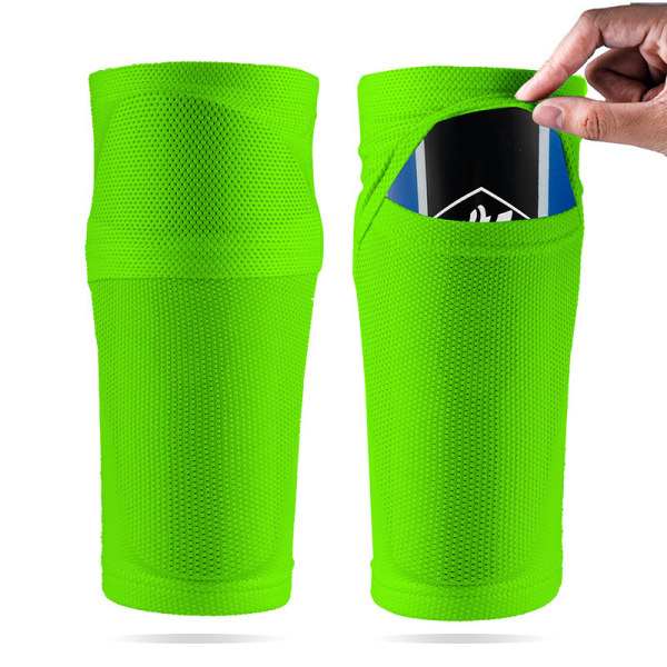 1 par Fotbolls-Shin Guard Sleeve Med Pocket Calf Sports-strumpor Green