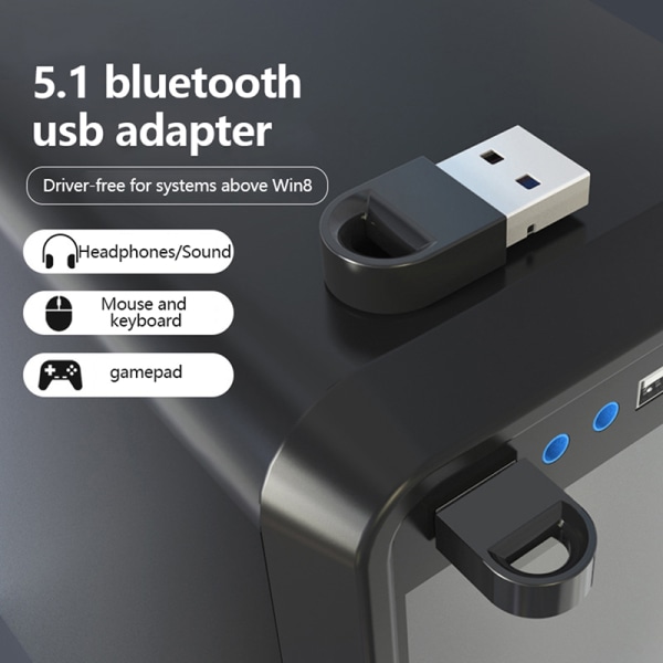 USB Bluetooth 5.1 trådlös mus Musik o Mottagare Black