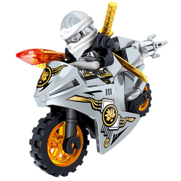 8Stk go Motorcykel Set Mini Figurer Blocks Toy