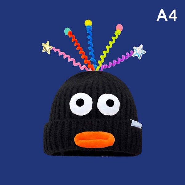Tecknad Big Eyes Little Monster Woolen Hat Fashionable A4