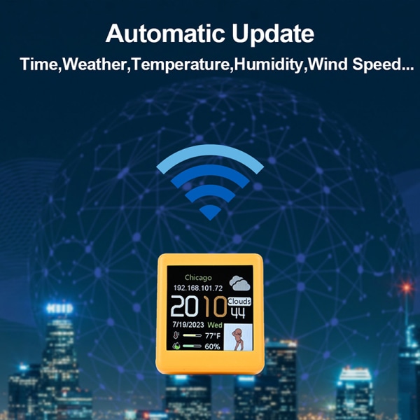 Bärbar Smart Wifi Väderstation Visar vädertemperatur White