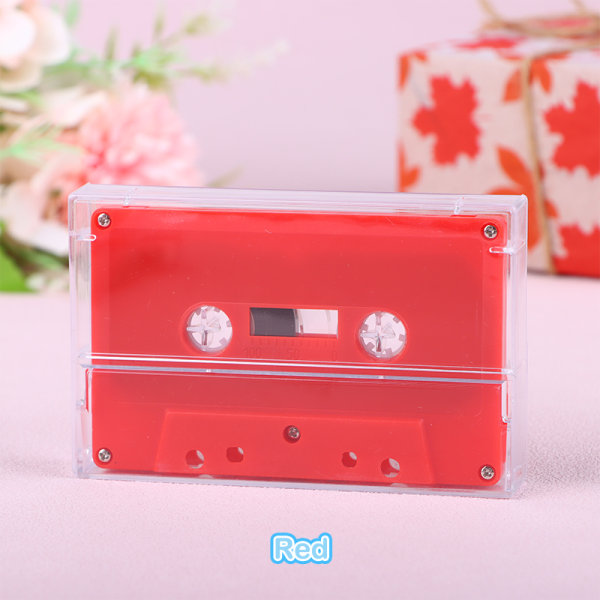 Blank Tape Case Player med 45 min magnetisk o bandinspelning Red