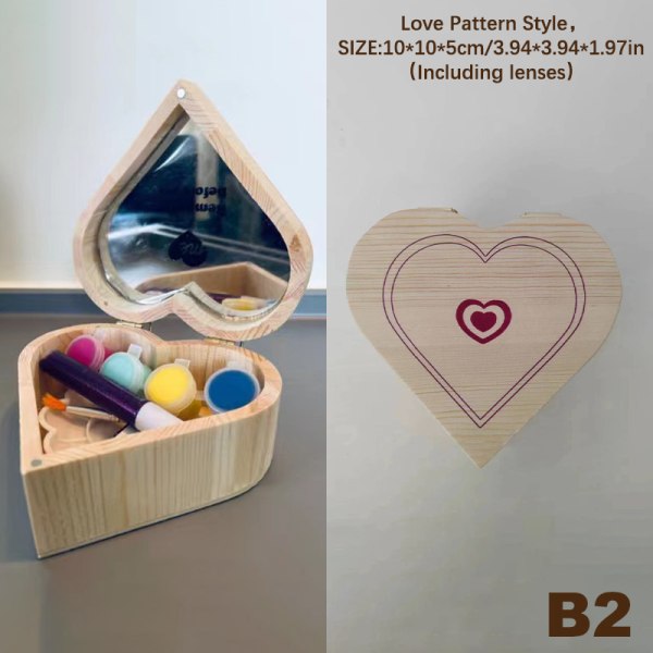 Trä Förvaringslåda Retro Creative Wood Packing Hjärta Box C1
