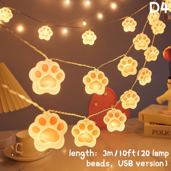 Tecknad karaktär Led Strip Lights Cat Light Dekoration D4