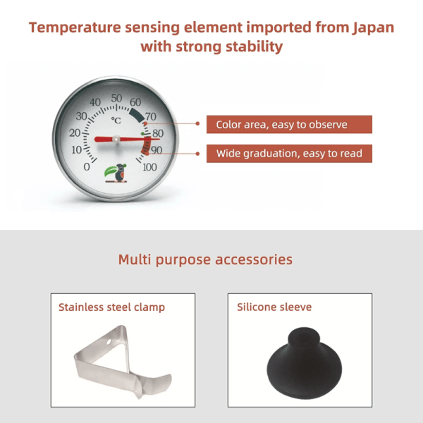 Mjölk Kaffe Varmvatten Termometer Rostfritt stål Sensor Celsius degree