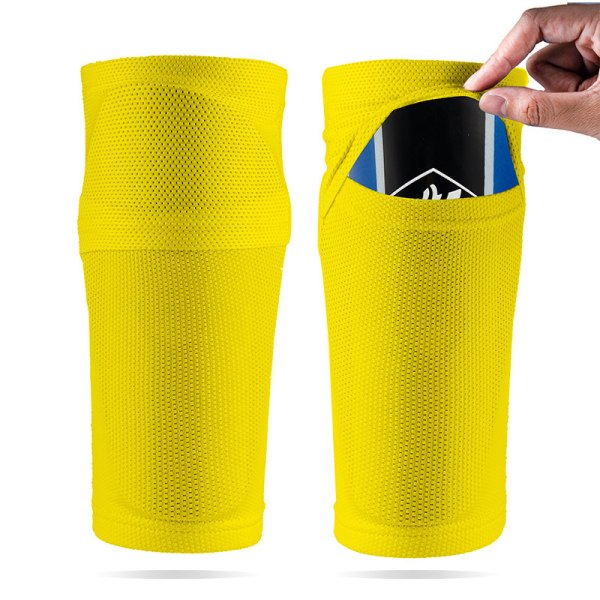 1 par Fotbolls-Shin Guard Sleeve Med Pocket Calf Sports-strumpor Yellow