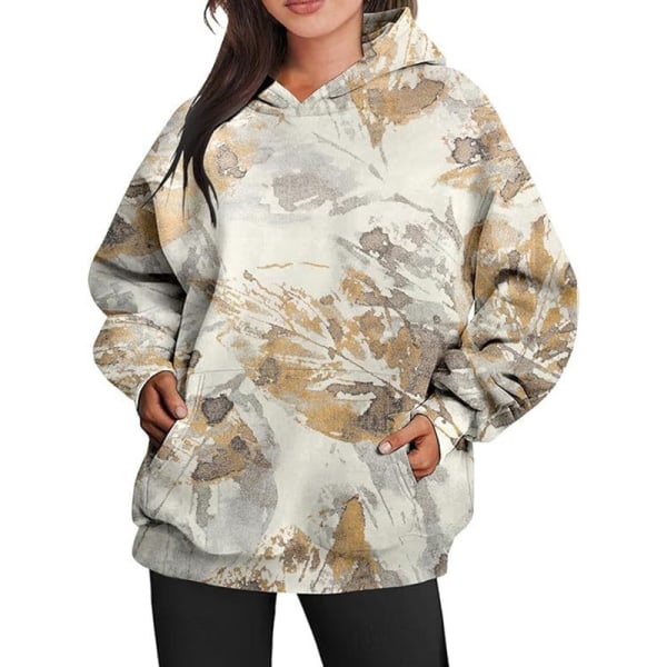 Dam Camo Hoodie Print Fleece Sweatshirt Casual Pullover Khaki 2XL