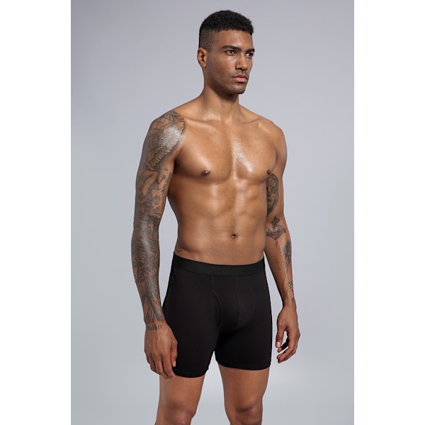 Bekväma långa boxershorts - 3pack svart Black Euro XL