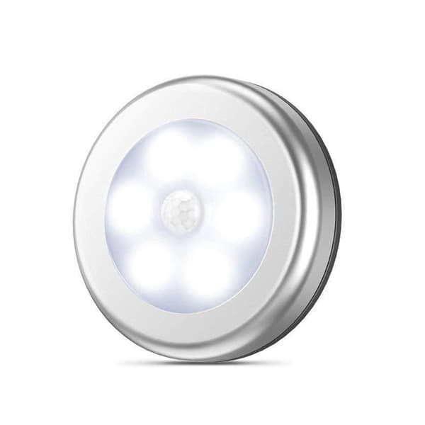 6 LED PIR-sensor rörelseaktiverad kallvit vägglampa - 4pack vit