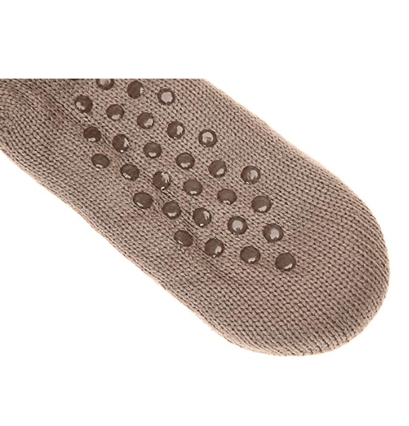 Stickade mjuka, gosiga toffelstrumpor, 2-pack wine red