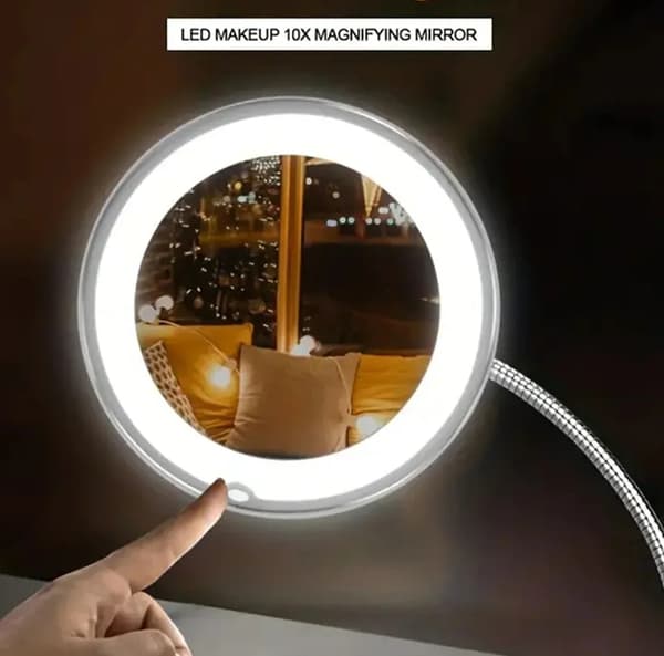 LED-sminkspegel med förstoringsglas och flexibel hals S
