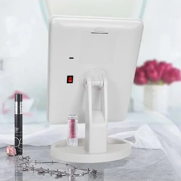 Sminkspegel med LED-belysning pink