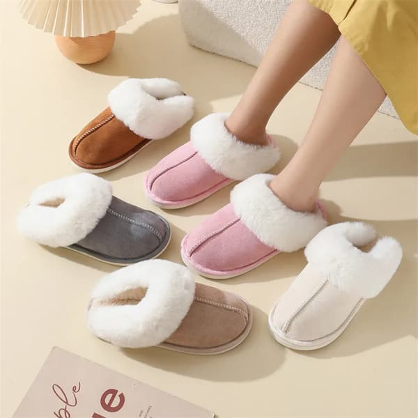 Varmfodrade innetofflor - unisex mjuka tofflor ivory EU 43-44