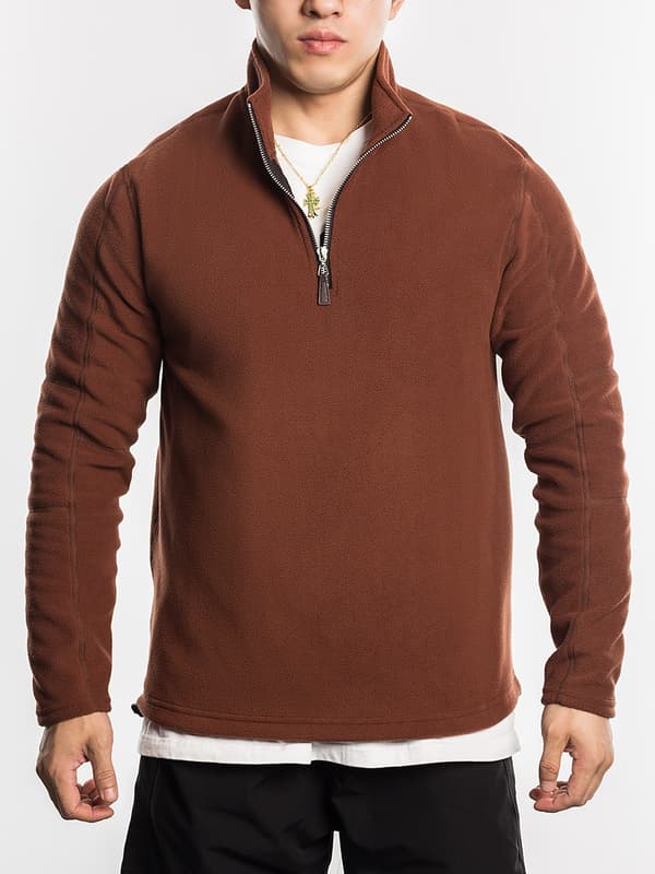 Fleecepullover för herr med hög krage och dragkedja grey Euro L