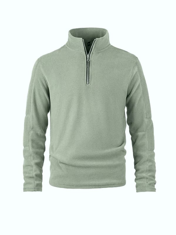 Fleecepullover för herr med hög krage och dragkedja grey Euro XS