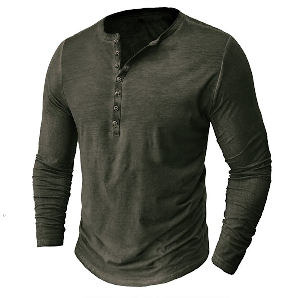 Långärmad Henley t-shirt för män i bomull light brown Euro S