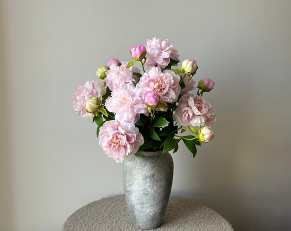 2-huvud konstgjorda pionblommor Pink 4pcs