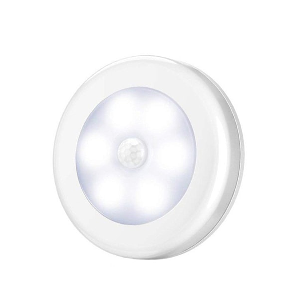 6 LED rörelseaktiverad kallvit vägglampa - 2pack vit