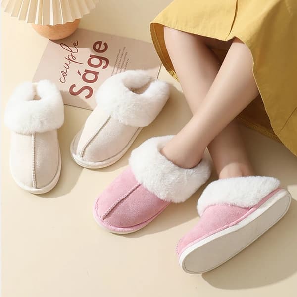 Varmfodrade innetofflor - unisex mjuka tofflor pink EU 43-44