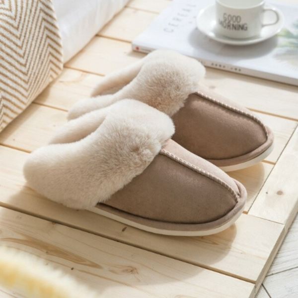 Bekväma mjuka inomhustofflor - khaki Khaki EU 43-44
