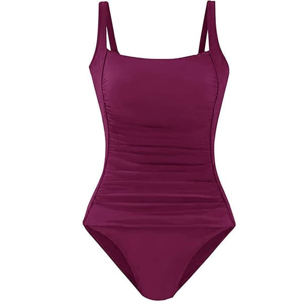 Baddräkt med figursmickrande effekt wine red S