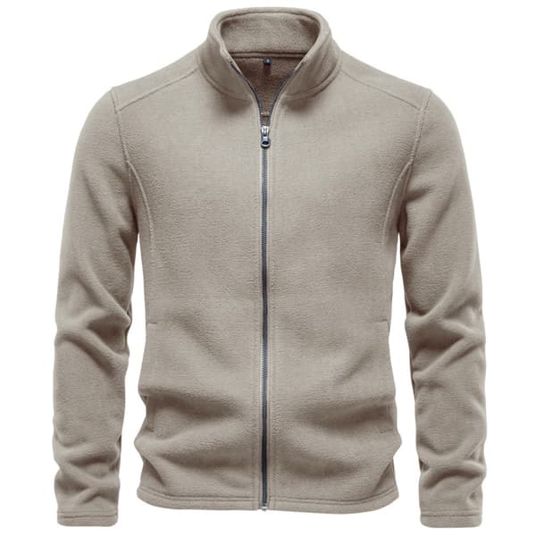 Herrfleecejacka med hel dragkedja khaki Euro XS