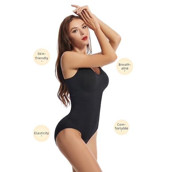 Formande bodysuit för kvinnor black Euro XL