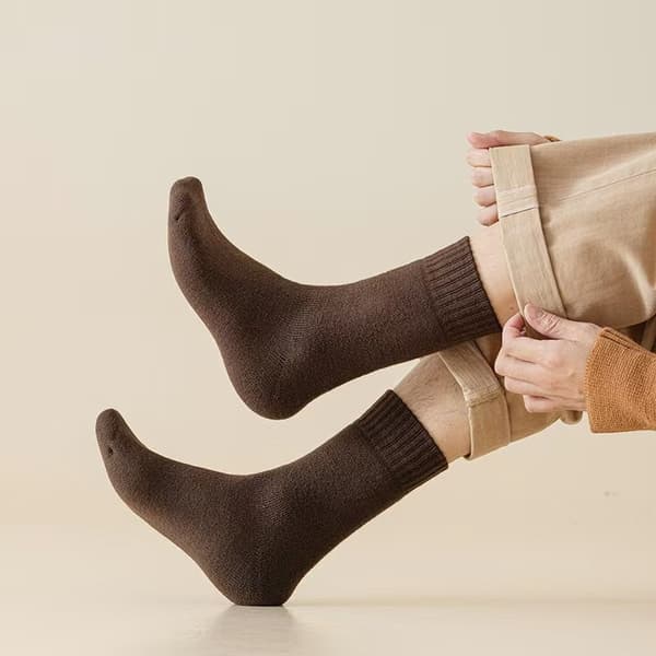 6-pack herrsockor för vintern, värmande 2 x black, 2 x grey, 2 x brown
