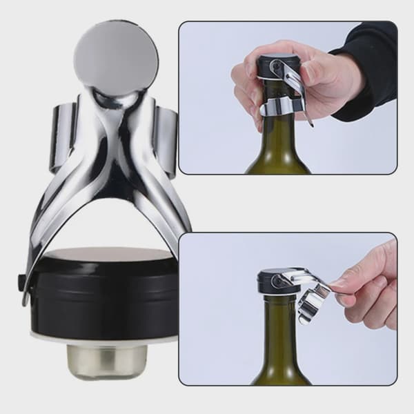Flaskpropp för vin och champagne, 2-pack black