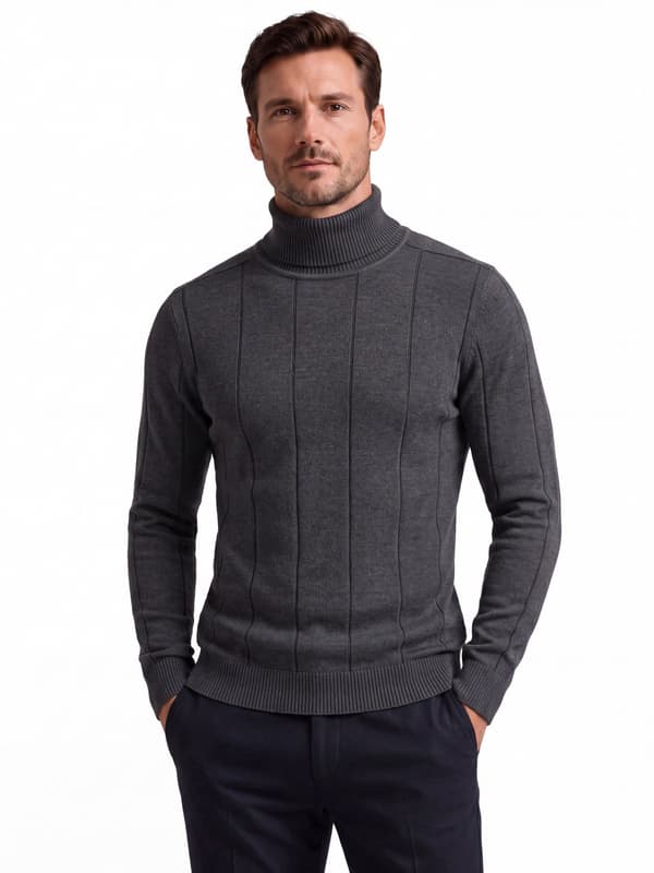 Slim fit polotröja för män dark grey Euro XS