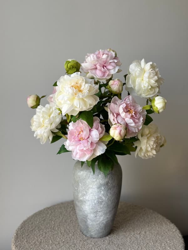 2-huvud konstgjorda pionblommor Pink 4pcs