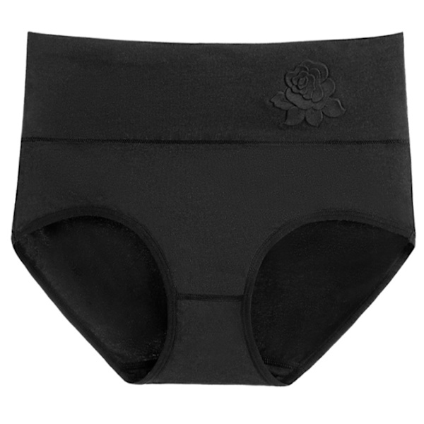 Hög midja rosdetalj damunderkläder - 3-pack svart Black Euro L