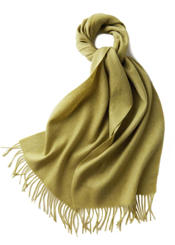 Vinterhalsduk i 100 % ull med fransar army green