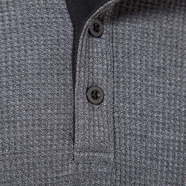 Långärmad Henley-skjorta för män dark grey Euro XL