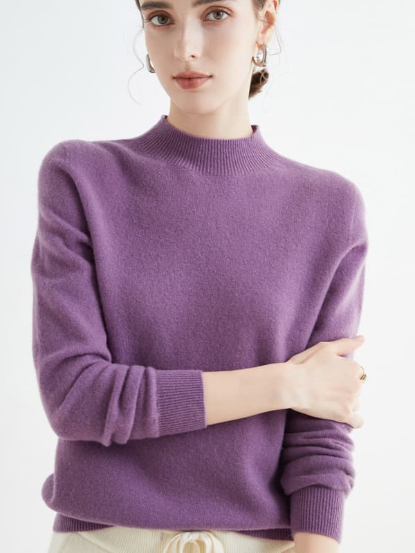Damtröja i 100 % ull DarkPurple XL