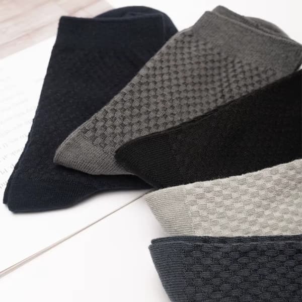 Herrstrumpor i bambu med textur, halvhöga, 10-pack mixed 1 38-43