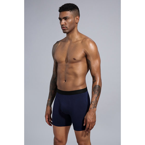 Bekväma långa boxershorts - 3pack marinblå MarineBlue Euro L