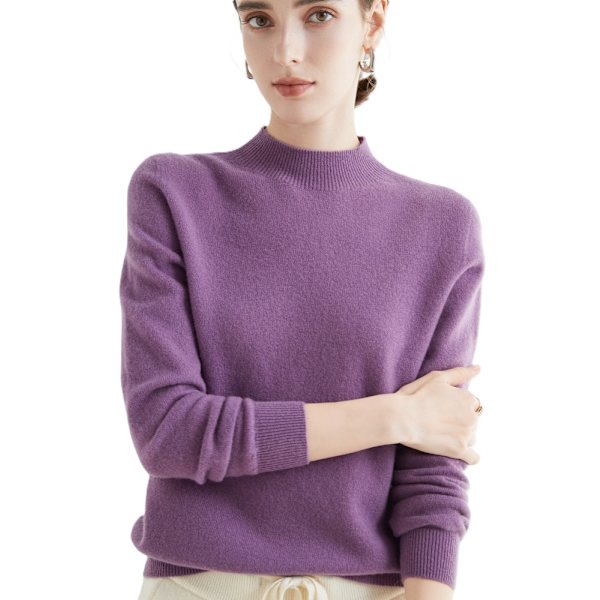 Damtröja i 100 % ull DarkPurple Euro L