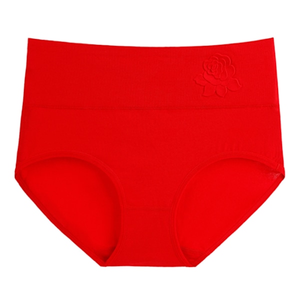 Hög midja rosdetalj damunderkläder - 3pack röd Red Euro L