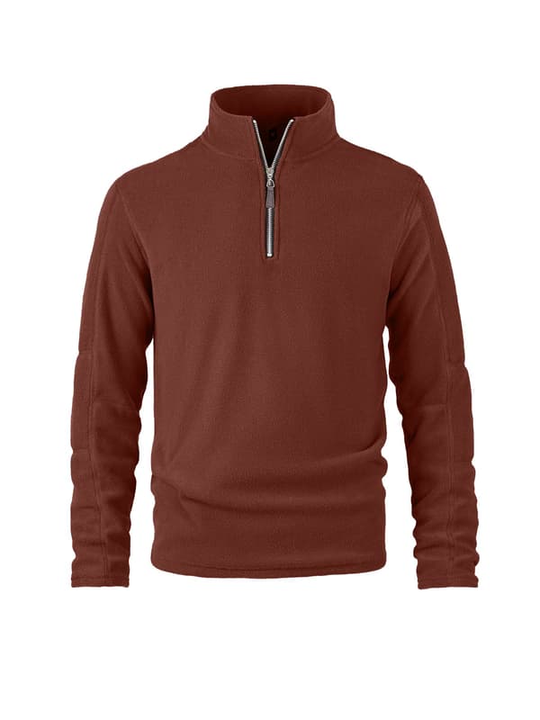 Fleecepullover för herr med hög krage och dragkedja grey Euro M