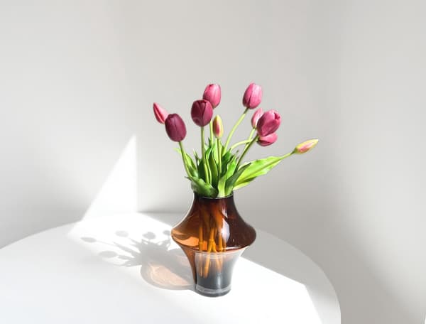 Konstgjord tulpanbukett 10-pcs - dark lilac