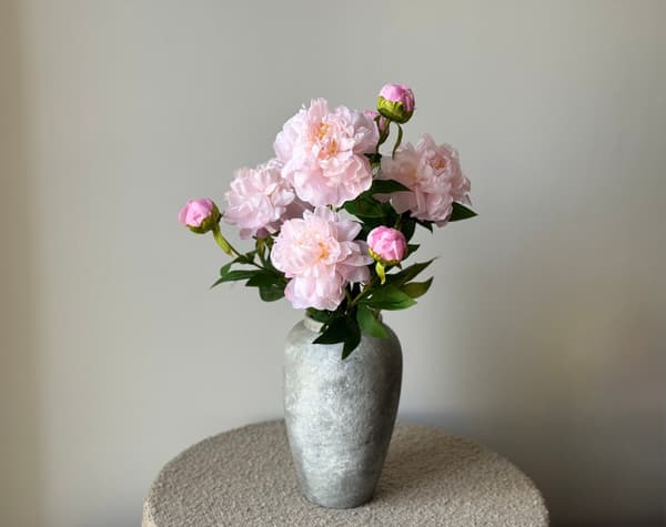 2-huvud konstgjorda pionblommor Pink 4pcs