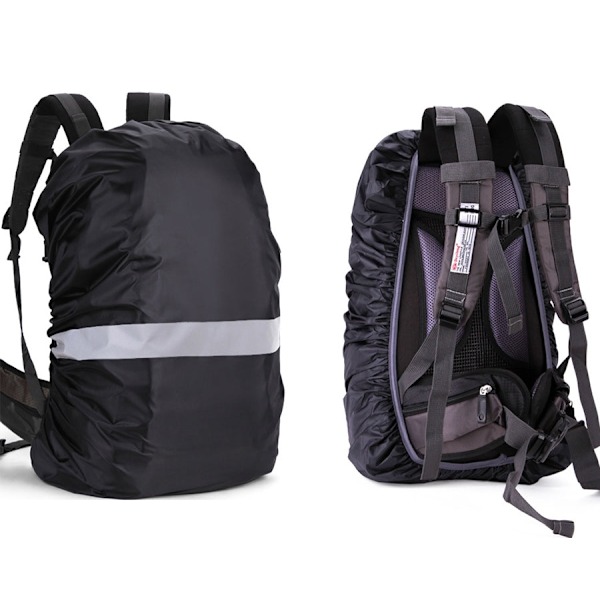 Reflekterande ryggsäck regnskydd - 60L kapacitet Svart