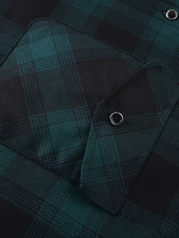 Rutig skjortjacka med huva och mjukt foder för män gingham blue L