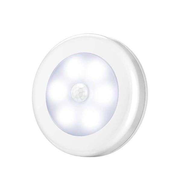 6 LED PIR-sensor rörelseaktiverad kallvit vägglampa - 4pack silver