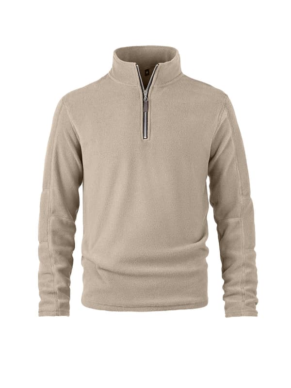 Fleecepullover för herr med hög krage och dragkedja grey Euro S