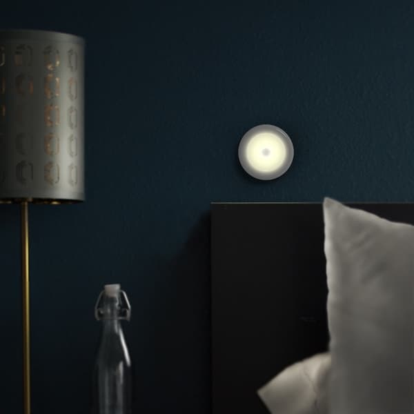 6 LED PIR-sensor rörelseaktiverad varmvit vägglampa - 4pack silver